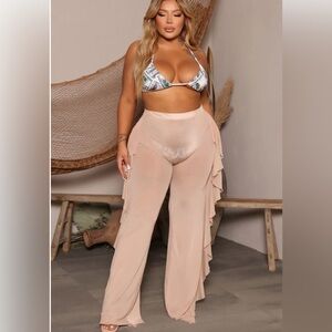 NWT Sunshine See Through Cover Up Pant - Mocha